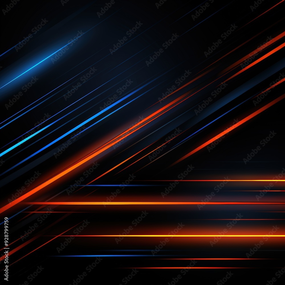 Abstract blue & orange lines