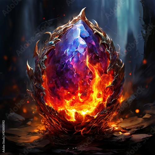Close-Up Dragon Breathing Fire: Generative AI Image of Fiery Dragon