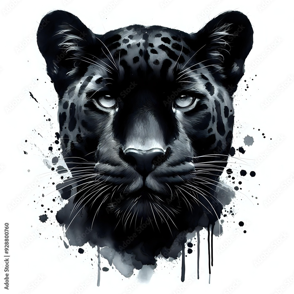 Obraz premium an illustration of leopard head with pastel colors isolated on white 