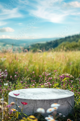 Background with podium for product cosmetics representation 