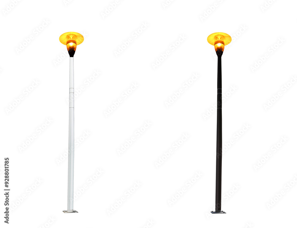 Lights shines, lanterns on a pole. On isolated transparent background. Lights shines, lanterns on a pole. On isolated transparent background.