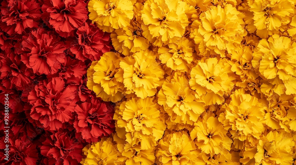 A close up of yellow and red flowers A close up of yellow and red flowers