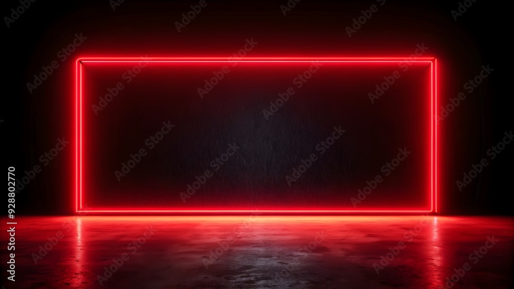 Ultra hd red neon light Black background abstract texture black pattern background wallpaper, rendering, neon