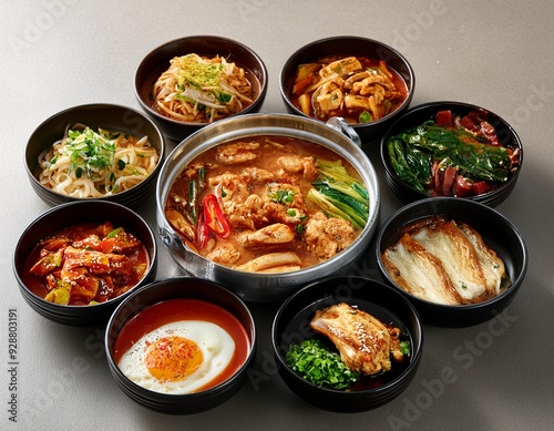 A variety of delicious Korean food