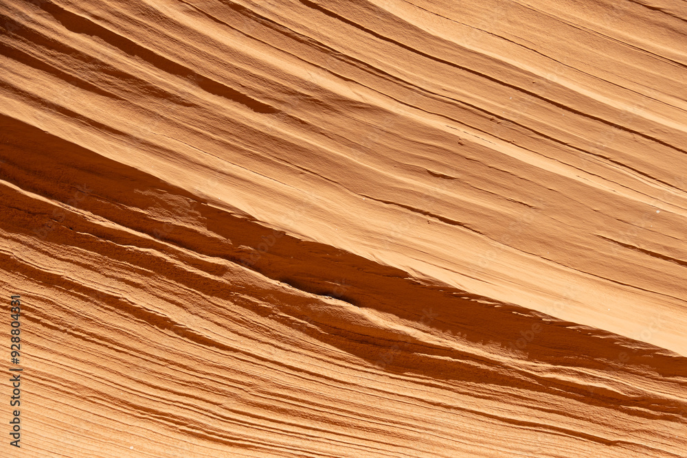 Closeup of the eroded wall of a sandstone cliff