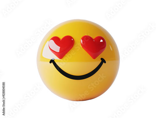 Obraz na płótnie a yellow ball with red hearts and a smile w salonie