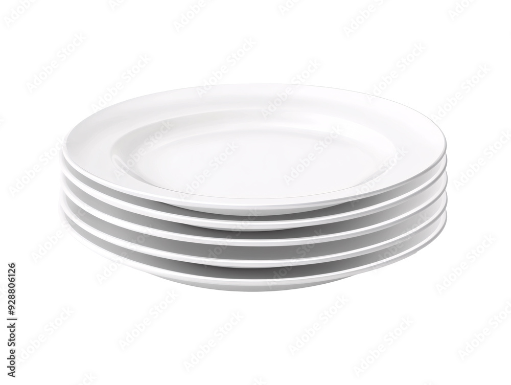 a stack of white plates