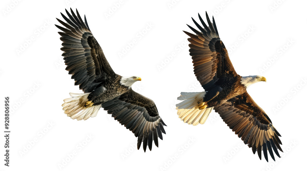 Obraz premium A majestic bald eagle flying