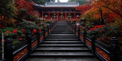 traditional Chinese garden with gazebo, Lai Tak Tsuen photo