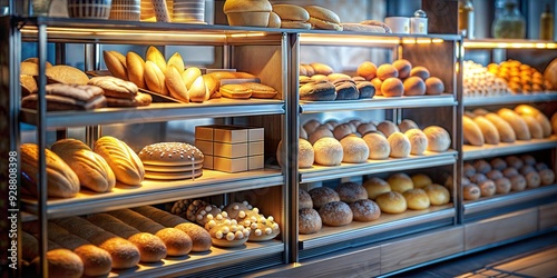 A 3D loaf of bread with steam rising in a soft, cozy bakery environment, representing freshly baked goods