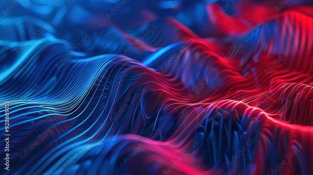 Blue Sound Waves. Abstract Background with Red and Blue Soundwaves Blue Sound Waves. Abstract Background with Red and Blue Soundwaves