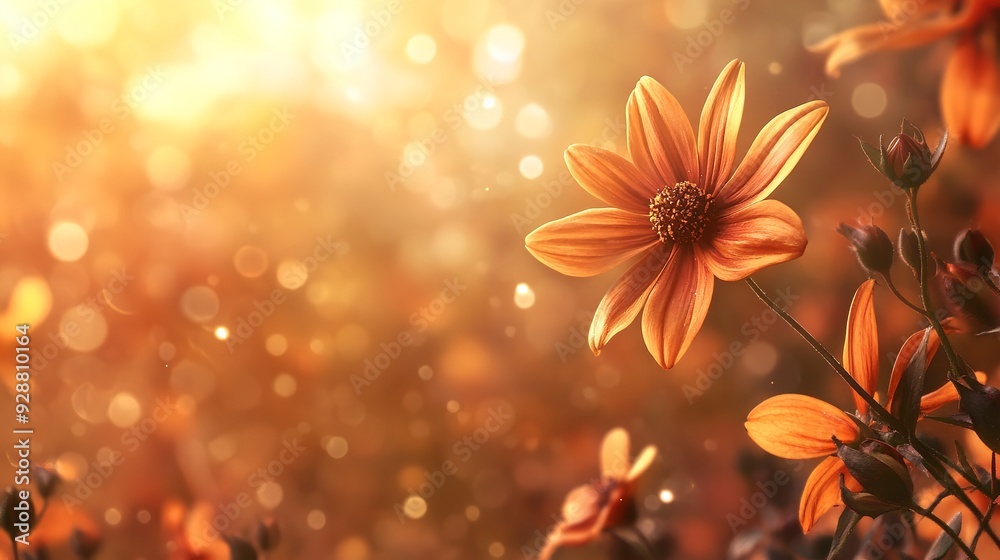 autumn flower scene with bokeh background autumn flower scene with bokeh background