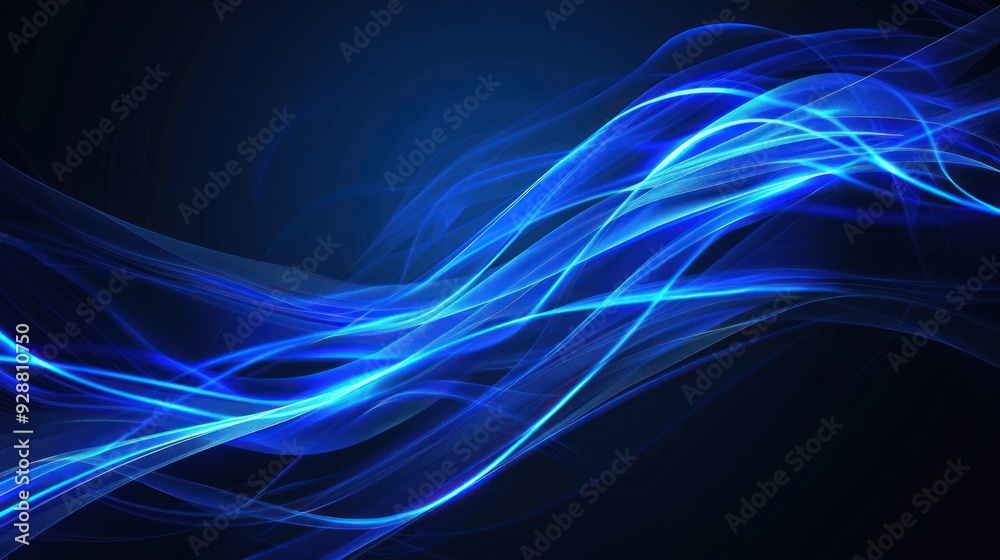 Abstract Blue Swirling Lines Background