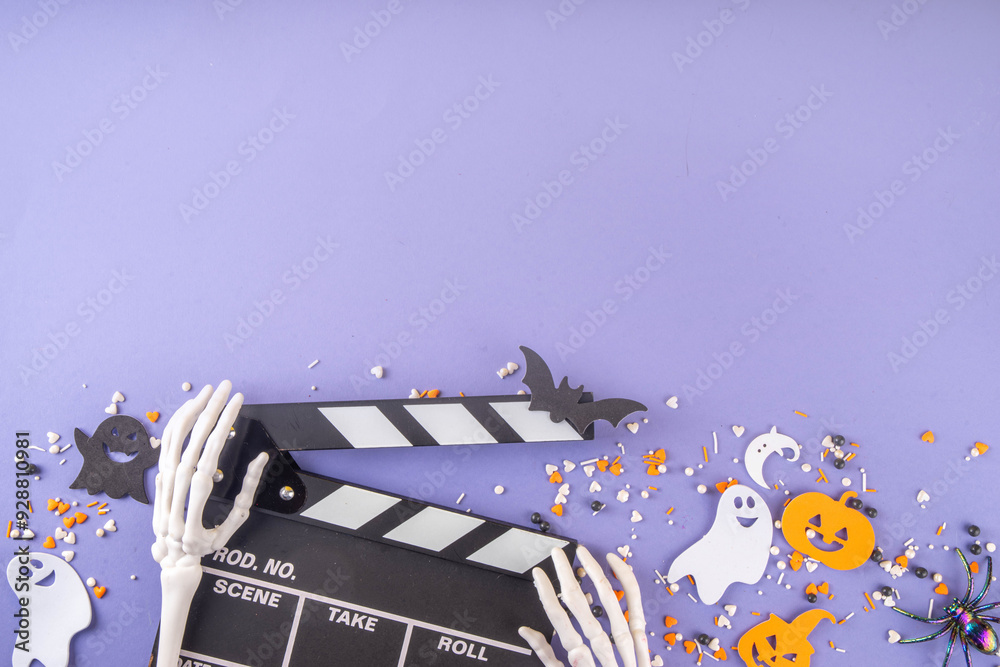 Φωτογραφία Horror movie, series night, Halloween cinema party with trick-or-treating sweets