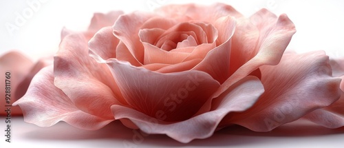 Close-up of a beautiful pink rose with soft petals, symbolizing love and elegance. Perfect for floral designs and romantic themes.