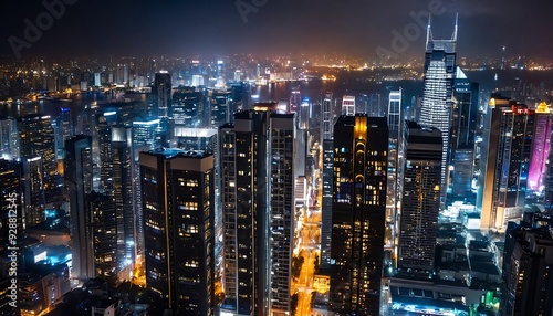 Wallpaper Mural Panoramic View of Tall Buildings in the City Torontodigital.ca