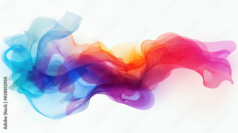 Abstract colorful smoke flowing on white background. Abstract colorful smoke flowing on white background.