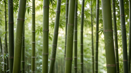 Close-up Bamboo Branch in Japanese Bamboo Forest