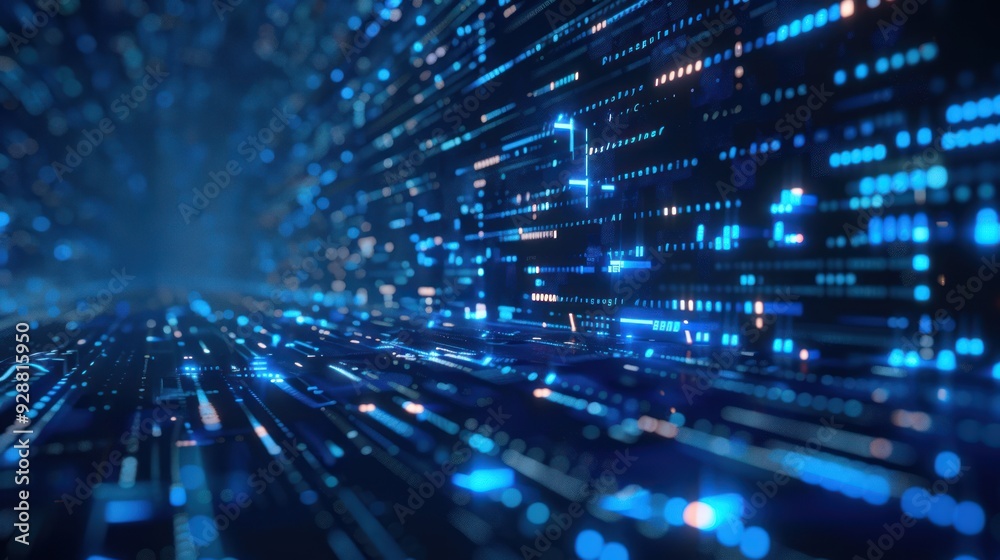 Digital Data Flow - A Futuristic Network Visualization Digital Data Flow - A Futuristic Network Visualization