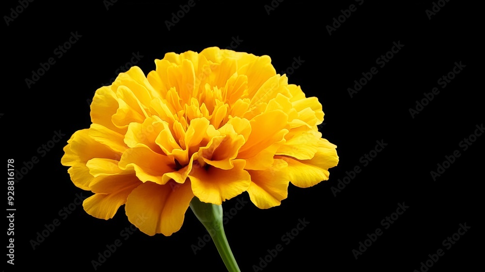 A single yellow flower is the main focus of the image A single yellow flower is the main focus of the image