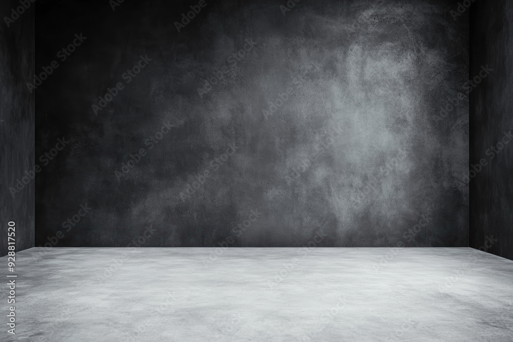 Dark empty room with a concrete floor and textured walls, perfect setting for moody and industrial-themed projects. Dark empty room with a concrete floor and textured walls, perfect setting for moody and industrial-themed projects.