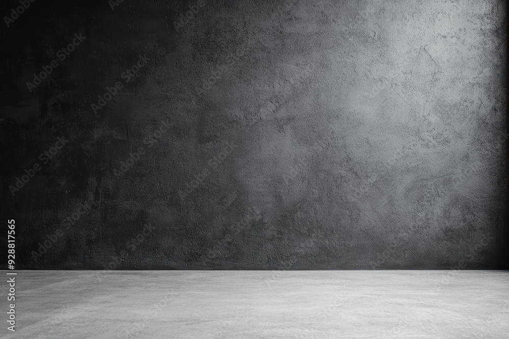 Empty, dark concrete room with textured walls and floor. Perfect for backgrounds, textures, or industrial-themed designs. Empty, dark concrete room with textured walls and floor. Perfect for backgrounds, textures, or industrial-themed designs.