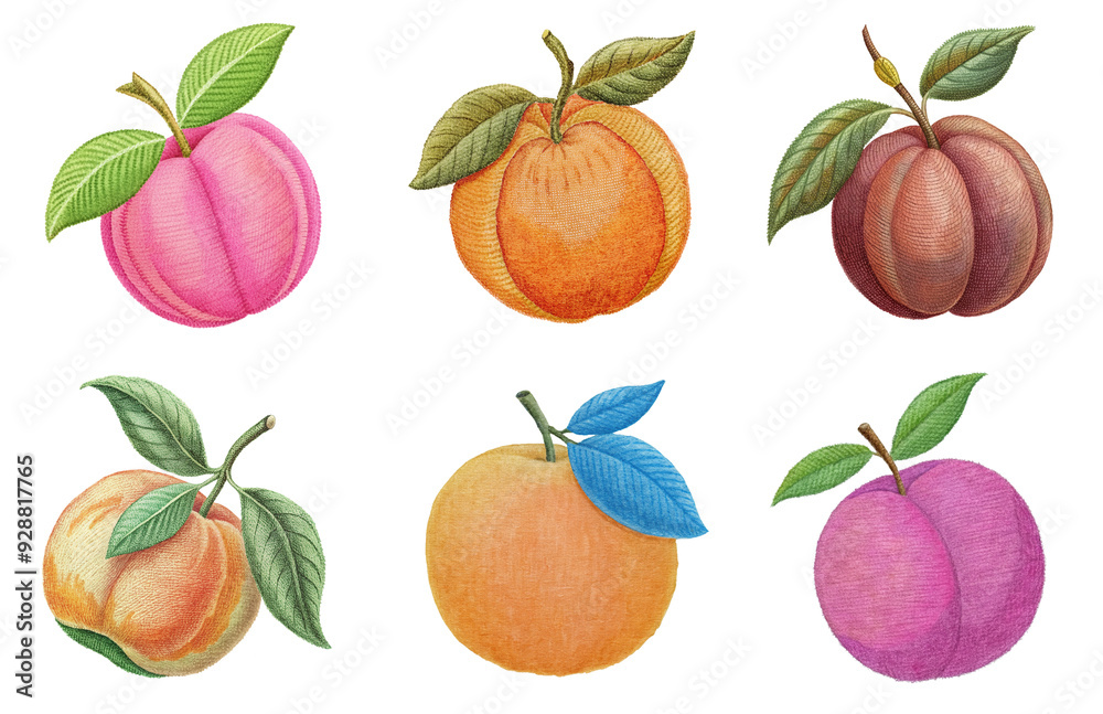 Embroidered Peach PNG with Transparent Cut Out Embroidered Peach PNG with Transparent Cut Out