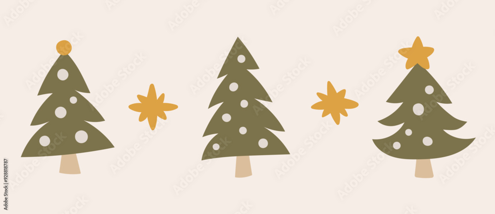 Christmas vector illustration of cute xmas tree Christmas vector illustration of cute xmas tree