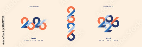 Number design concept for the new year 2026. 2026 new year design concept for calendar, cover, magazine, poster and banner. 2026 new year sign and symbol
