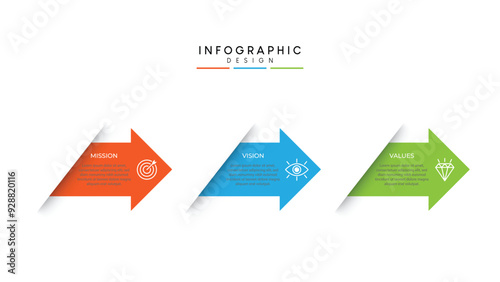 Mission,vision,values,graphic design template.eps 10 on white backgruond