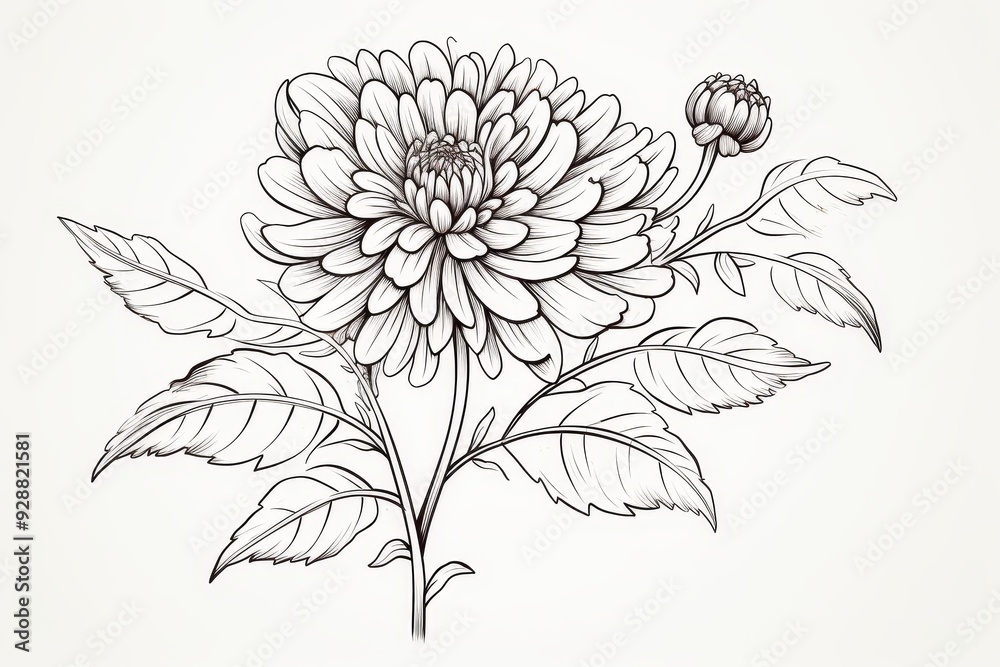 Monochrome Chrysanthemum Tattoo Design Monochrome Chrysanthemum Tattoo Design