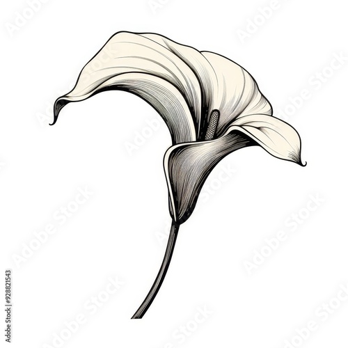 Elegant Calla Lily Line Art Tattoo