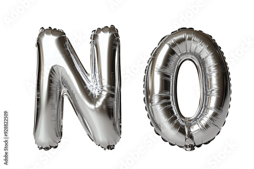 Word YES and NO of Gold foil balloons forming on plain white Transparent background OPEN and Invitation Concept