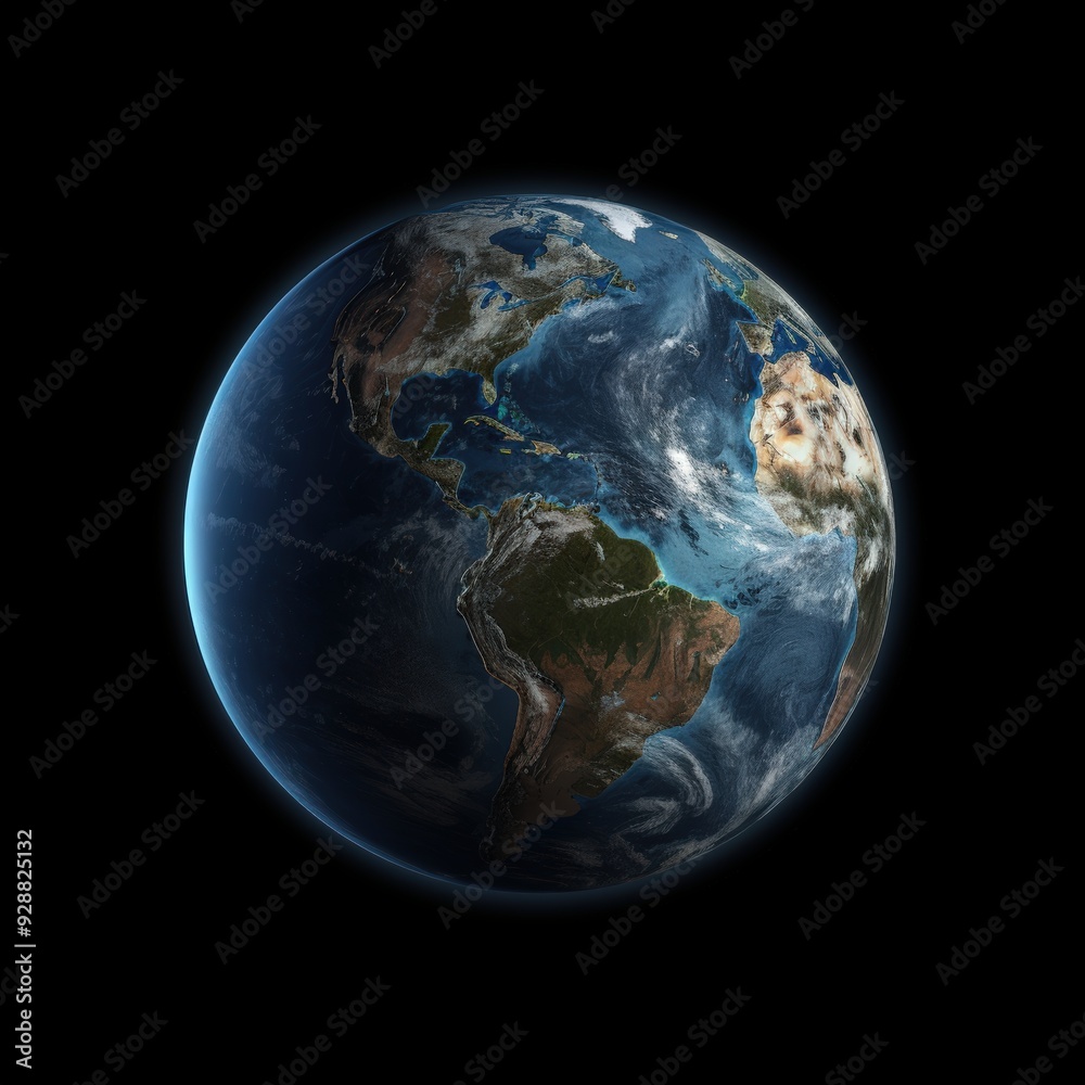 Earth from space, blue oceans Earth from space, blue oceans