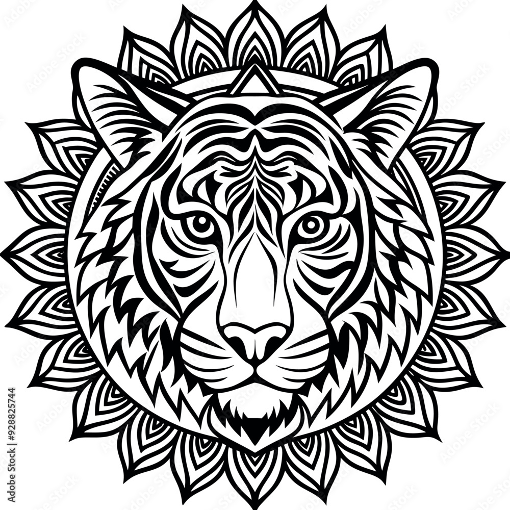 Obraz premium tiger mandala design