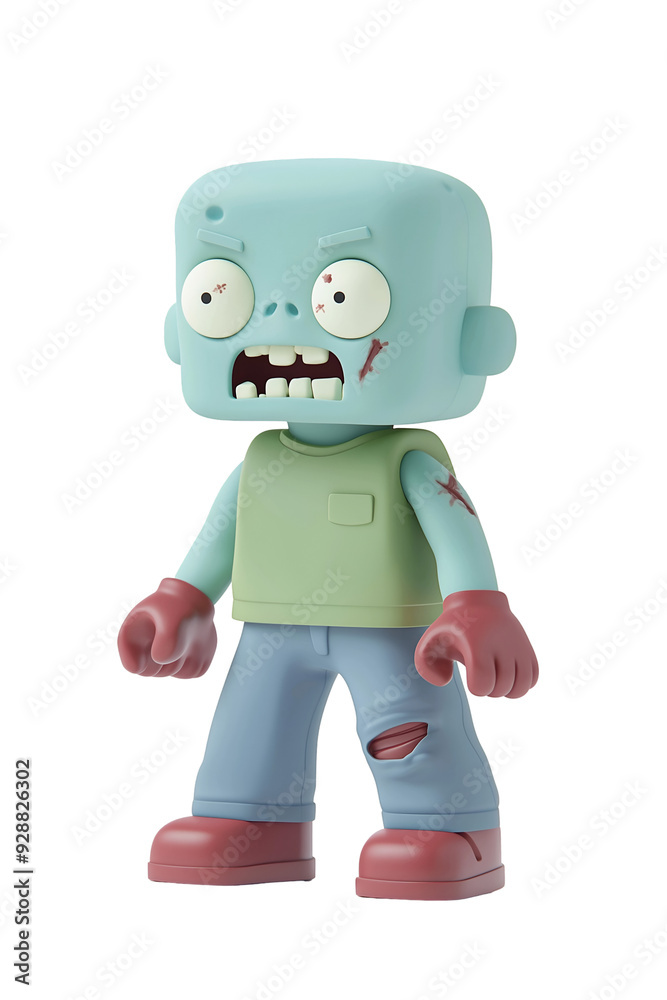 3D Cartoon Zombie Character with Halloween-Themed Design 3D Cartoon Zombie Character with Halloween-Themed Design