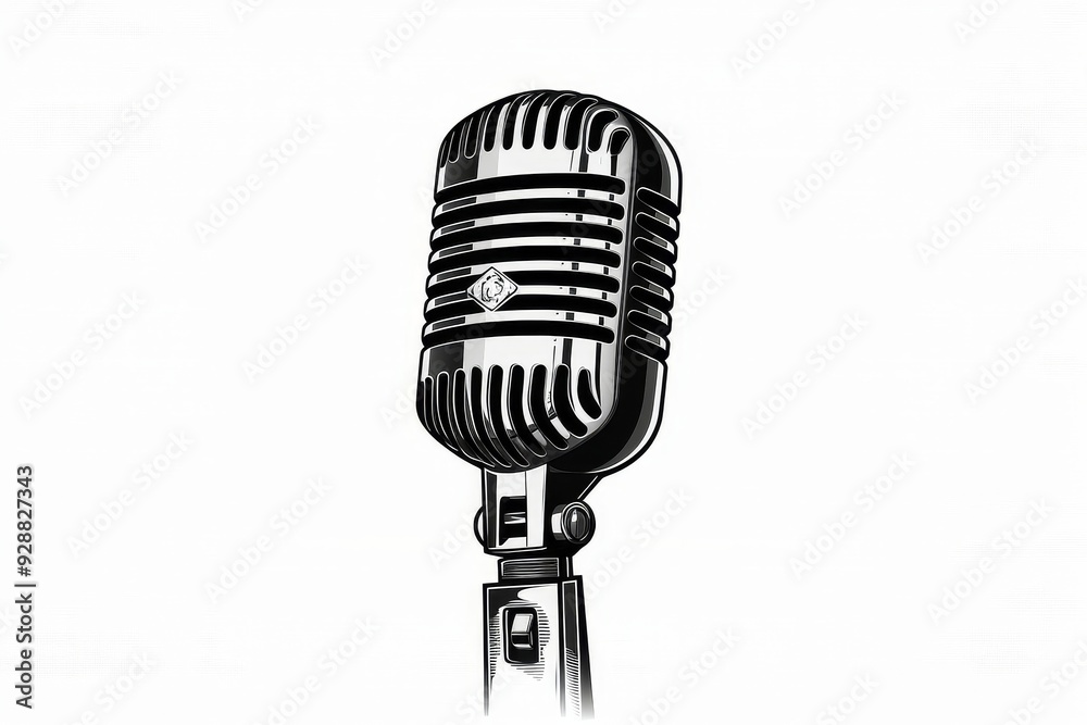 Fototapeta premium Vintage Tattoo Microphone