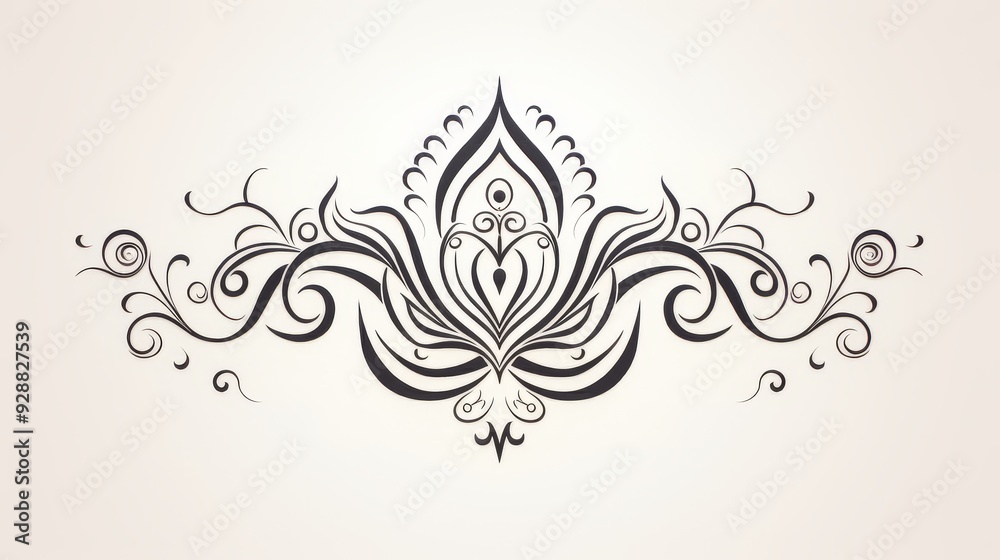 Minimalist Om Symbol Tattoo Illustration Minimalist Om Symbol Tattoo Illustration