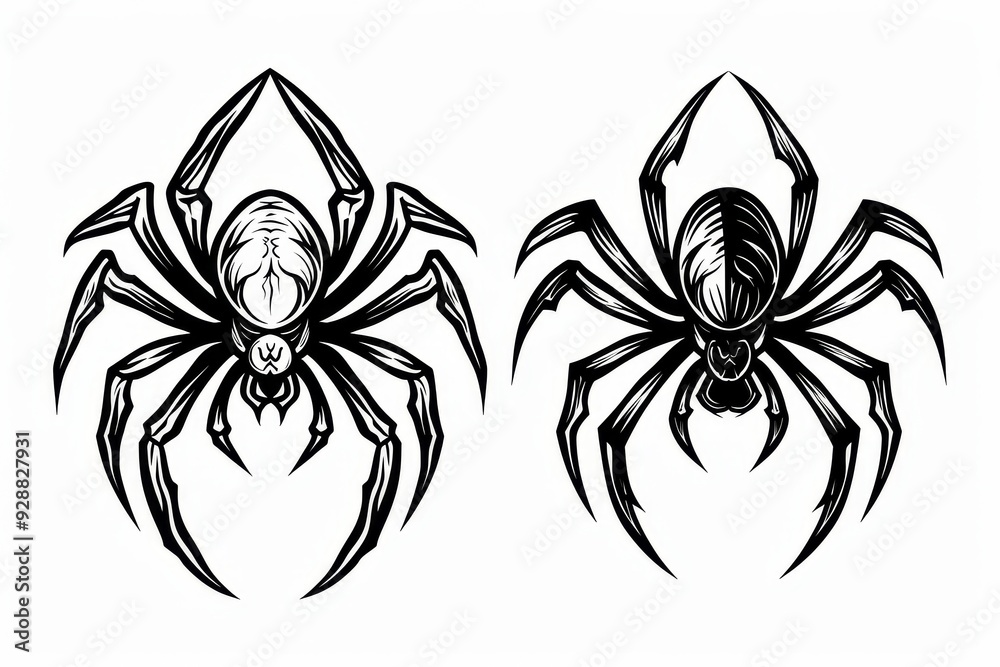 Bold Spider Tattoo Design on White Bold Spider Tattoo Design on White