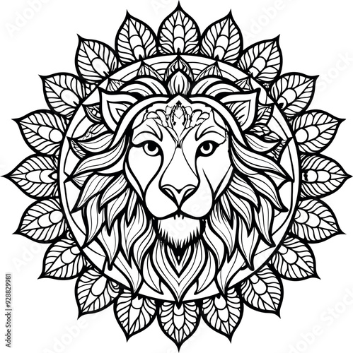 lion mandala design