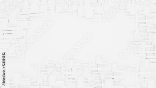 3d illustration of Futuristic frame artistic geometrical design drawing or draft style black and white architecture and modern tech background banner and wallpaper.3d renden.