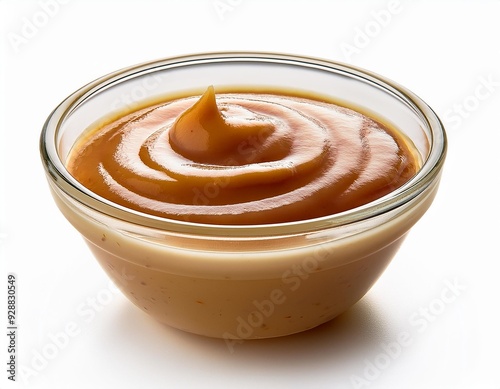Bowl with Cocktail sauce isolated on white background