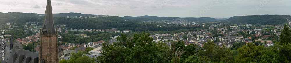 Superpanorama Blick vom Schloß auf die Stadt Marburg, kein Sonnenschein Superpanorama Blick vom Schloß auf die Stadt Marburg, kein Sonnenschein