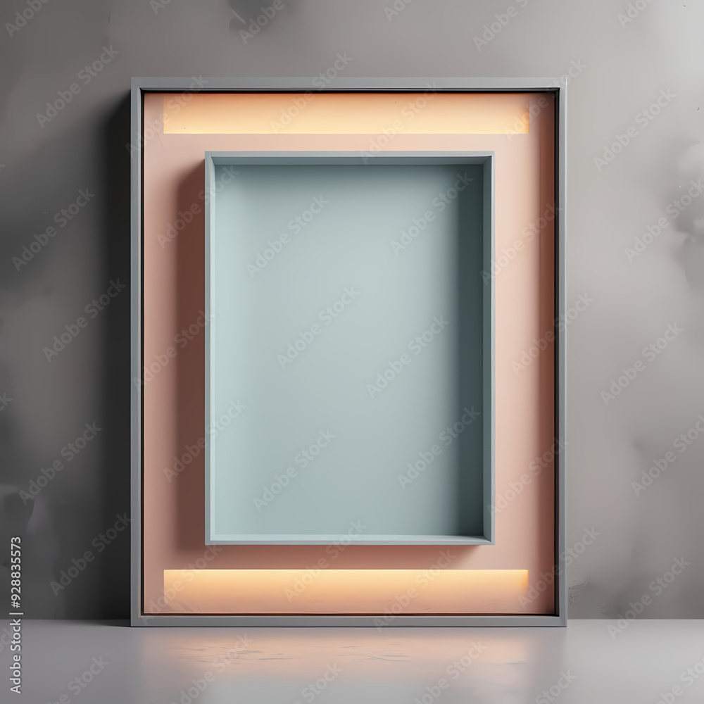 Minimalis design with a bold rectangular frame in the foreground with light flares for a sophisticated look Minimalis design with a bold rectangular frame in the foreground with light flares for a sophisticated look