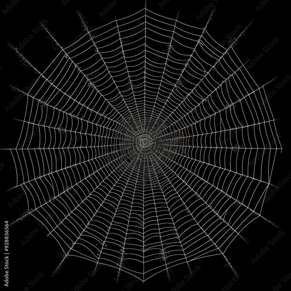 Obraz premium A spiderweb on a black background