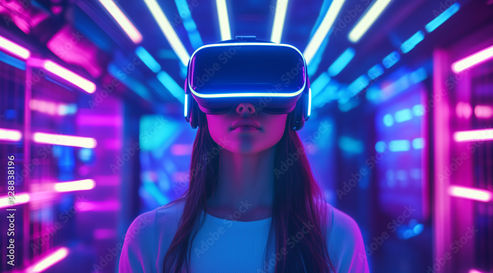 Woman with VR glasses Woman with VR glasses