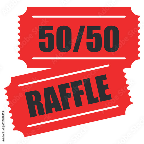 50-50 raffle icon. Clipart image isolated on white background. vector illustration editable icon.