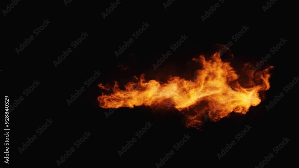 Firethrower spray flames rendering isolated on black backgrounds Firethrower spray flames rendering isolated on black backgrounds