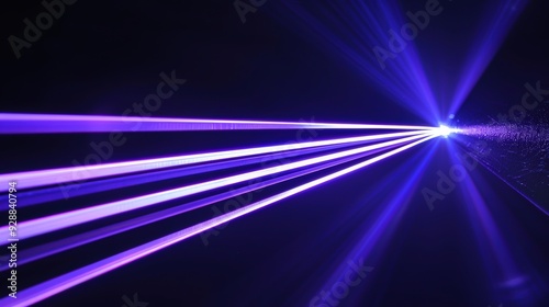 Purple and blue laser beams