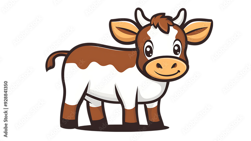 Cow cartoon vector illustration on transparent background Cow cartoon vector illustration on transparent background